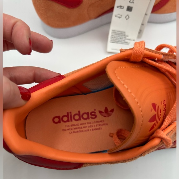 RARE NWT Adidas Gazelle ‘Orange Red' EF6503 The Originals W 7.5 M 6 - Picture 14 of 16